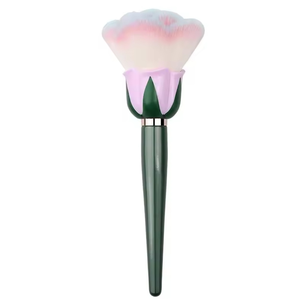Single Wood Handle Rose Powder Brush Custom logo Private Label Premium Soft Hair Makeup Brush