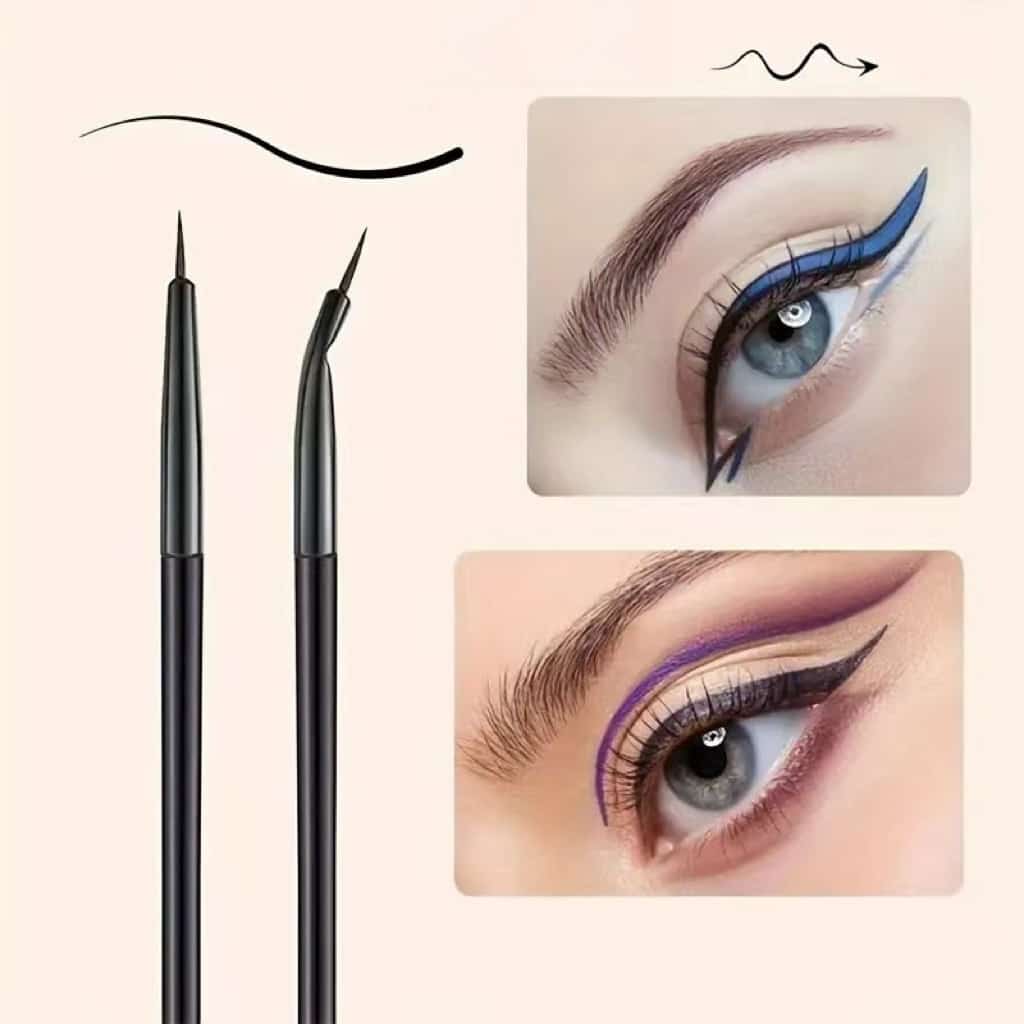 Wholesale Eye Liner Eyeliner Brow Brush  Ultra Fine Thin Flat Angled Eye Liner Eyeliner Brow Eyebrow Brush.jpg