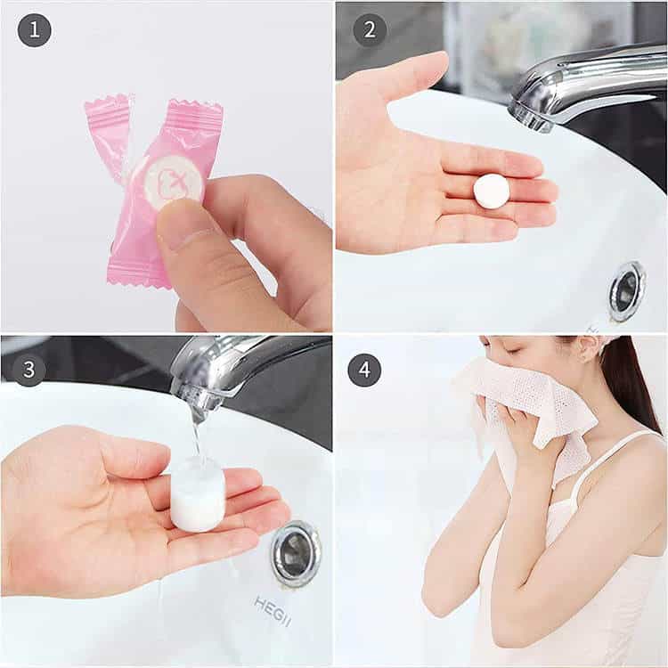 Eco friendly Compressed Towel Tablets Disposable Magic Coin Tissue Packing.jpg