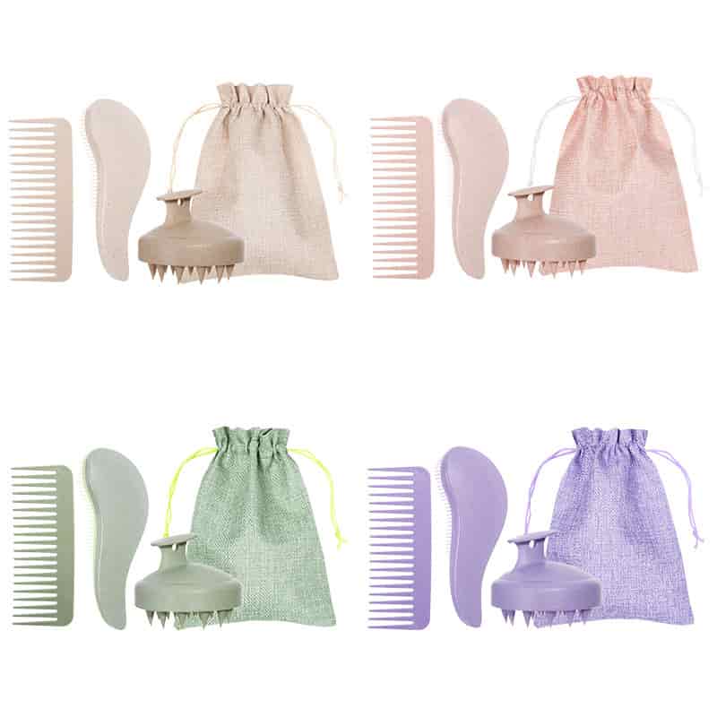 Shampoo Brush 3-piece Set Wide Tooth Comb Wet Dry Double use Hair Comb.jpg