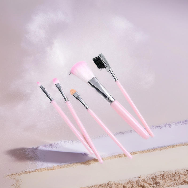 5pcs Pink Handle Makeup Brush Cheap Softer Blush Powder Foundation Makeup Brush Set(2).jpg