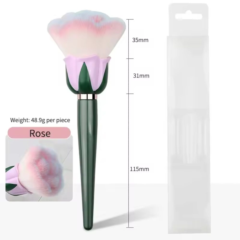 Single Wood Handle Rose Powder Brush Custom logo Private Label Premium Soft Hair Makeup Brush_4.jpg