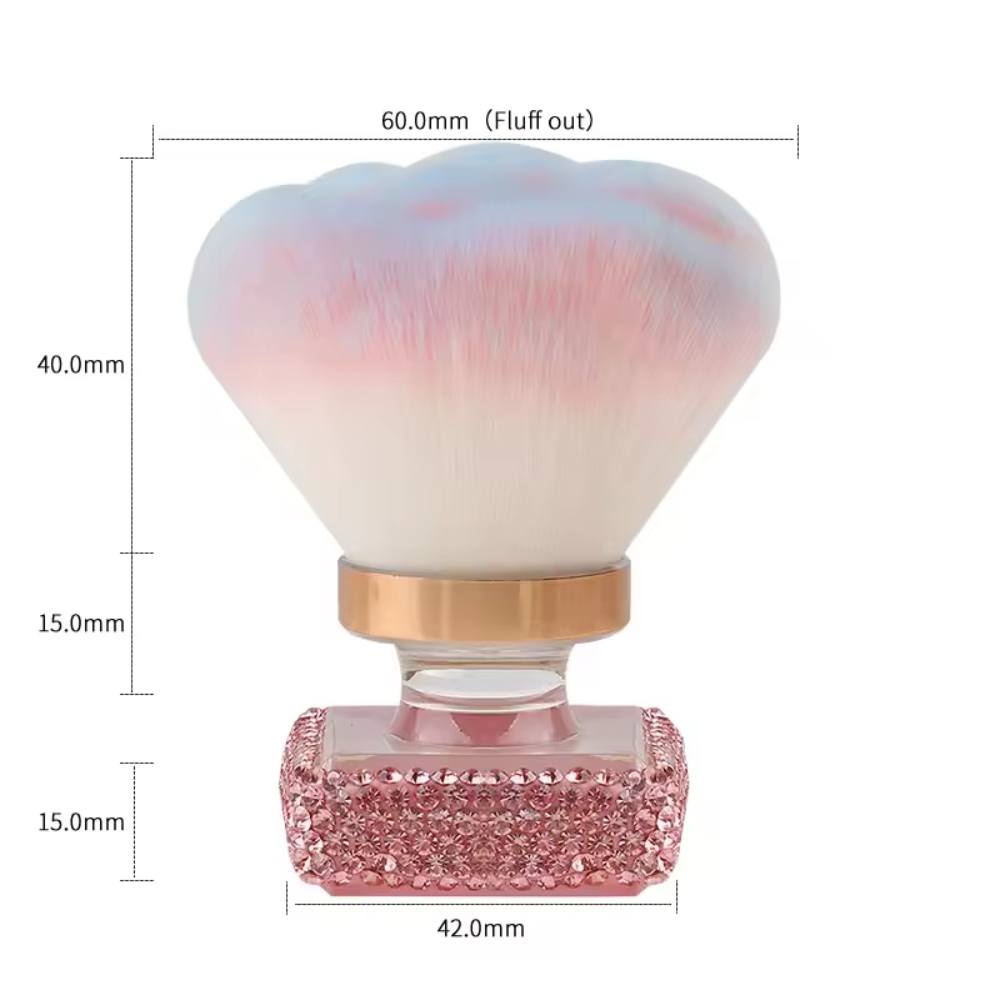 Wholesale Single Pink High Quality Rhinestone Soft Powder Brushes Nail Dust Brush Synthetic Hair Luxury Makeup Brush_4.jpg