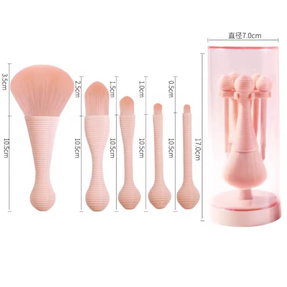 5 Pieces Mini Natural Hair Makeup Tools Vegan Wholesale Travel Makeup Brush Set With Holder_1.jpg