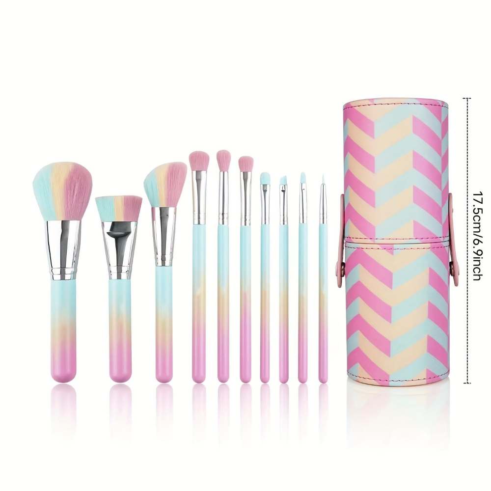 10-piece Three-color Makeup Brush Set. Suitable for Powder, Foundation, and Eyeshadow Brushes. High-quality Beauty Tool._2.jpg