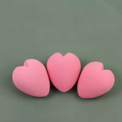 Fashion Valentine's Day Pink Red Heart Shape Facial Beauty Power Puff Cosmetic Makeup Blender Sponges_1.jpg